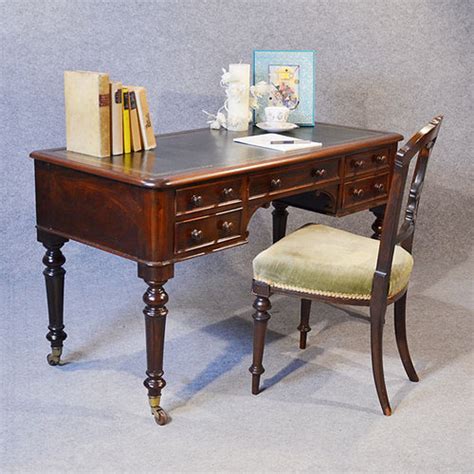 Superb queen anne walnut bureau, with wonderful original patina. Writing Desk Leather Library Study Table - Antiques Atlas