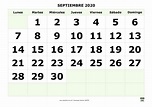 Plantilla SEPTIEMBRE 2020 con NÚMEROS GRANDES | Calendario julio ...