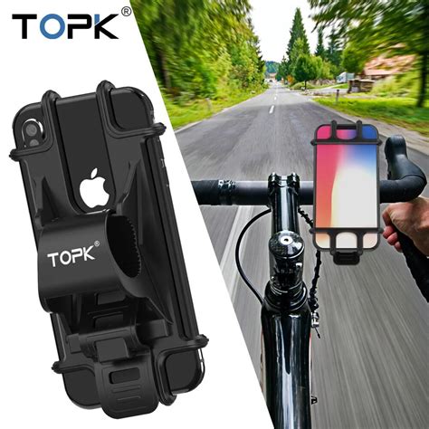 Topk Bike Phone Holder For Iphone Xs Max Xr 8 7 Universal Adjustable