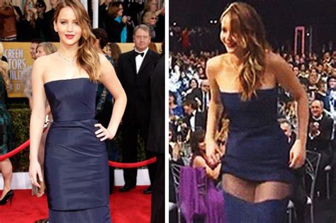 Actress Jennifer Lawrence Suffers Wardrobe Malfunction As She Wins A