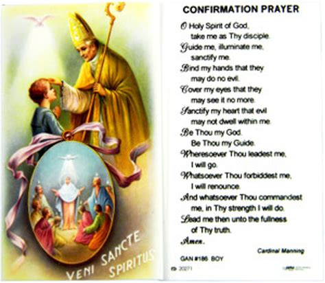 Confirmation Prayer Girl Laminated Holy Card Our Daily Bread Catholic