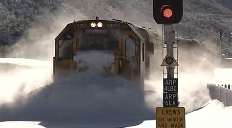 Spectacular Footage Of A Train Plowing Through Snow Skye On Aol