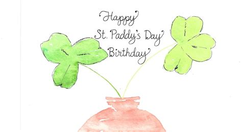 St Patricks Day Birthday Card Personalized For Free With A Name On
