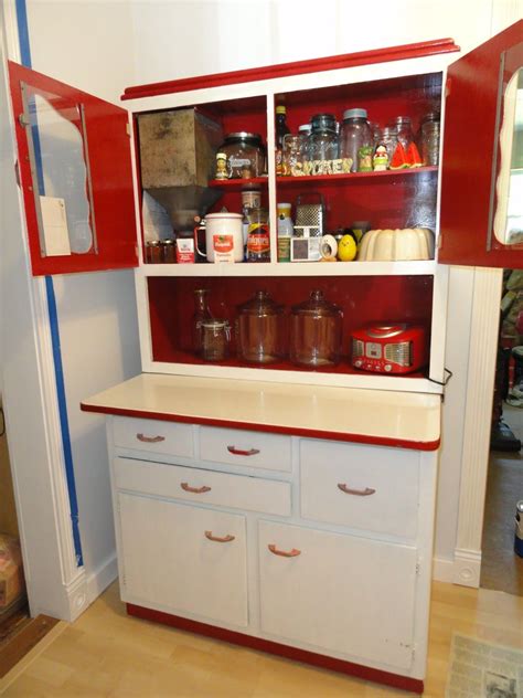 Keep in mind this screws to the back of the cabinet, it does not insert into the rear metal track i see in your photo. Image result for Scheirich Hoosier Style cabinet | Hoosier ...