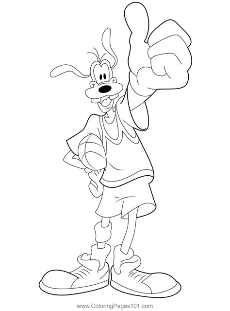 Goofy Thumbs Up Coloring Page For Kids Free Goofy Printable Coloring