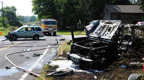 Fire after 2 car crash in Washington Twp.