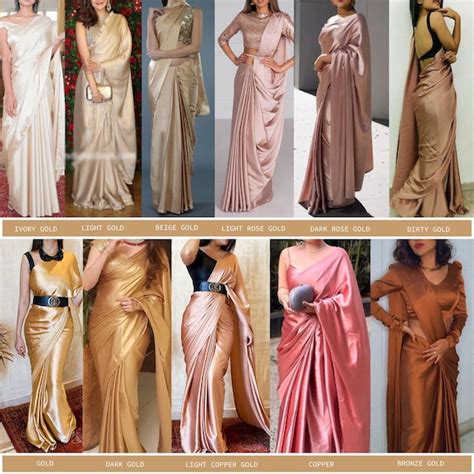Designer Satin Silk Saree Endless Color Option Bridal Etsy