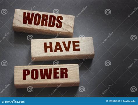 Words Have Power Text On Wooden Blocks On Dark Grey Background
