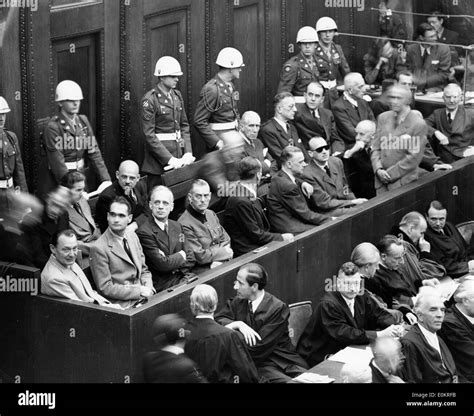 Some Of The Leading Nazis Seen Seated In The Dock At Nuremberg During The Final Session Of The