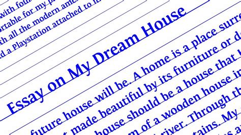 Write An Essay On My Dream House In English Essay Writing YouTube