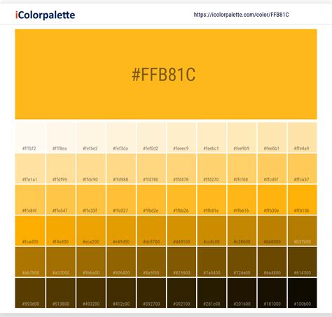 Pantone 1235 C Color Hex Color Code Ffb81c Information Hsl Rgb