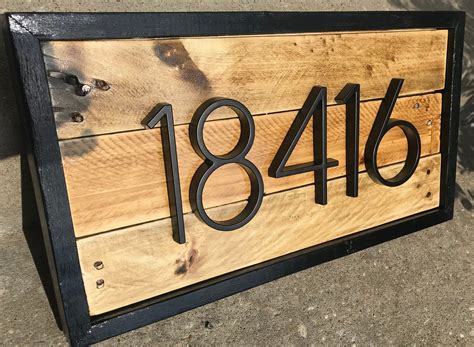 House Numbers Rustic Farmhouse Address Sign Modern House Etsy