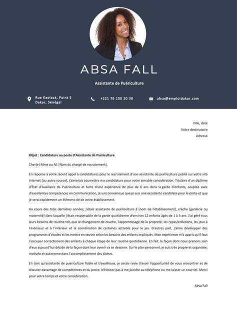 Exemple de Lettre de Motivation Auxiliaire de Puériculture à Télécharger