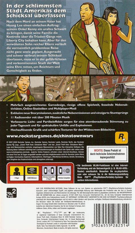 Grand Theft Auto Chinatown Wars 2009 Psp Box Cover Art