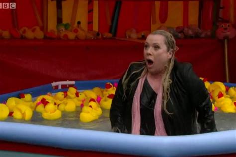 EastEnders Sonia Fowler S Brawl Entertains Fans As Sharon Mitchell Gets Pushed Into A Paddling