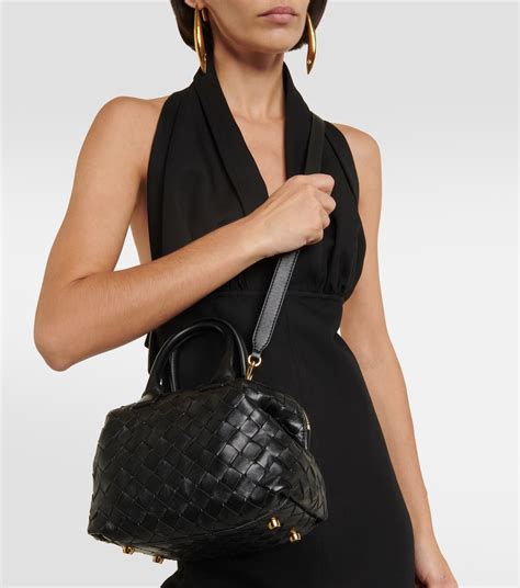 Bauletto Mini Leather Tote Bag In Black Bottega Veneta Mytheresa