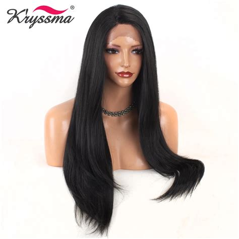 synthetic lace front wig black long natural straight wigs for women burgundy wig l part 20 c