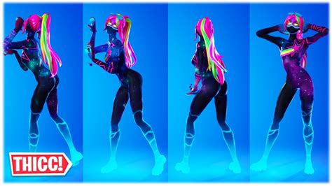 Thicc Galaxia Skin Showcased With Legendary Dance Emotes Fortnite Season Crew