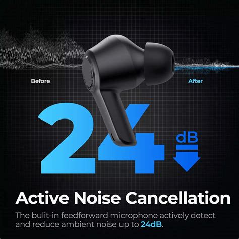Soundpeats T3 Anc Hybrid Earbuds With Transparency Mode Black