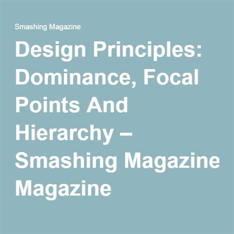 Design Principles Dominance Focal Points And Hierarchy Focal Point