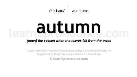 Pronunciation Of Autumn Definition Of Autumn Youtube