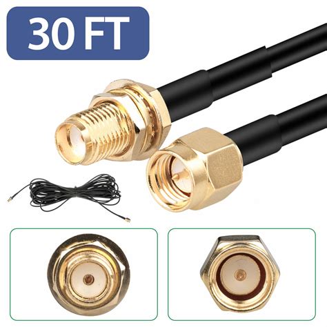 30ft Wifi Antenna Sma Extension Coaxial Cable Cord For Wi Fi Wireless