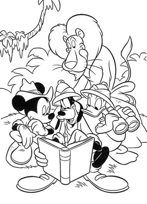 Showcase your kids creativity via this coloring book, featuring didi and friends. Mickey Mouse And Friends Looking At Animal Book On Safari ...