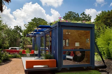 Angle View Of Container Guest House By Poteet Architects Homedit
