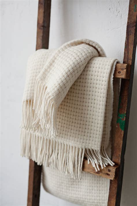 Merino Wool Blanket Soft And Warm Wool Throw White Merino Etsy