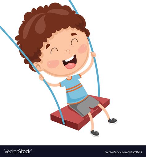 Kid Swinging Royalty Free Vector Image Vectorstock