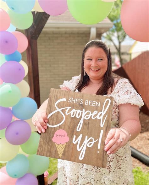 Shes Been Scooped Up Ice Cream Bridal Shower Sign Bridal Shower Decor Ice Cream Decor Shes Been