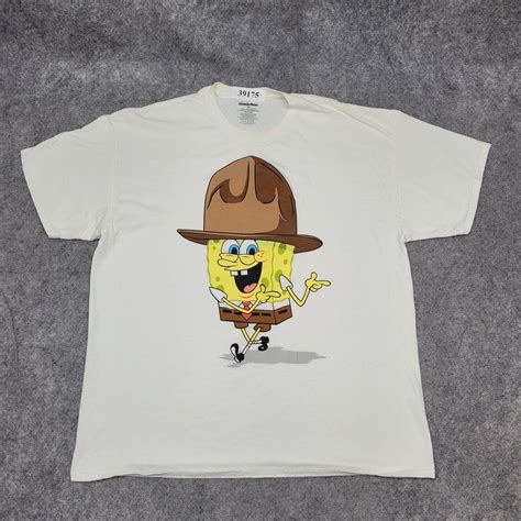 Spongebob Squarepants Cowboy Hat Shirt Large Cowboy T Gem