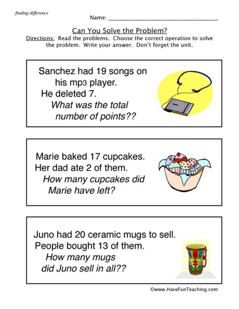 Basic Word Problems Worksheet Have Fun Teaching