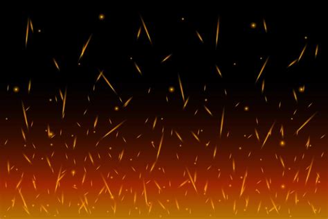 faíscas de fogo no ar durante a noite escura voando partículas