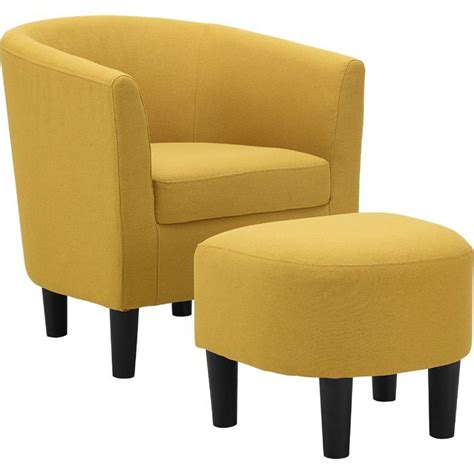 Ottoman combines perfectly with the armchair, retaining its smooth lines and the simplicity of its composition. Amabel Barrel Chair | Armchair with ottoman, Fabric accent ...