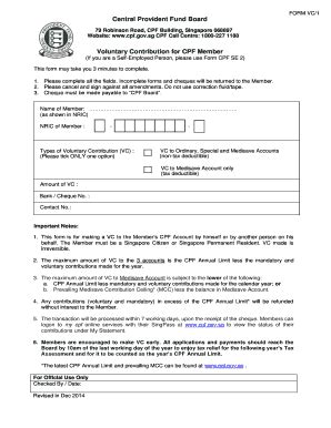 Voluntary Contribution Cpf Fill Online Printable Fillable Blank PdfFiller