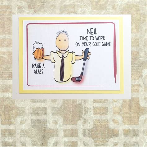 Funny Retirement Card For Him Happy Retirement Card For Golfer