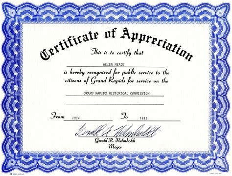 Certificate Of Appreciation Template Free Task List Templates