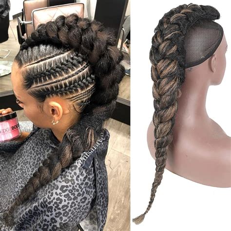 Buy CINHOO 22Inch Mohawk Cornrow Goddess Braids Drawstring Ponytail For