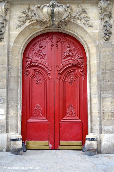 Beautiful Red Door Paris France Inviting Home Inspired Doors