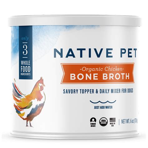 Native Pets Organic Chicken Bone Broth Powder For Dogs And Cats