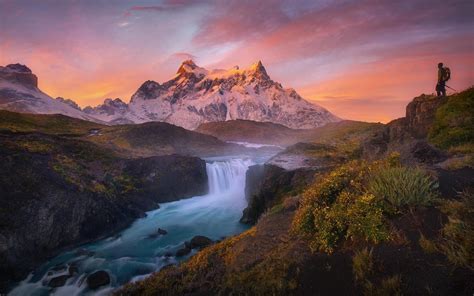 Nature Landscape River Waterfall Mountain Wallpapers Hd Desktop