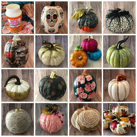 15 Mod Podge Pumpkin Makeover Crafts Cathie Filian Mod Podge Crafts