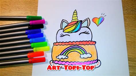 Subscribe and we will draw together, share videos with. How draw Cute unicorn cake #drawingeasy - YouTube