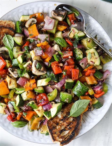 Grilled Chopped Veggies With Garlic Toast Best Grilled Vegetables