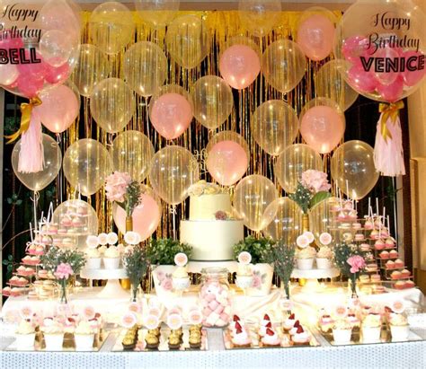 Pink And Gold Themed Birthday Party Ideas Photo 1 Of 16 Gold Birthday