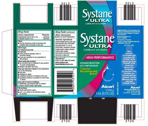 *based on a survey of 611 eye care professionals'. Systane Ultra (solution/ drops) Alcon Laboratories, Inc.