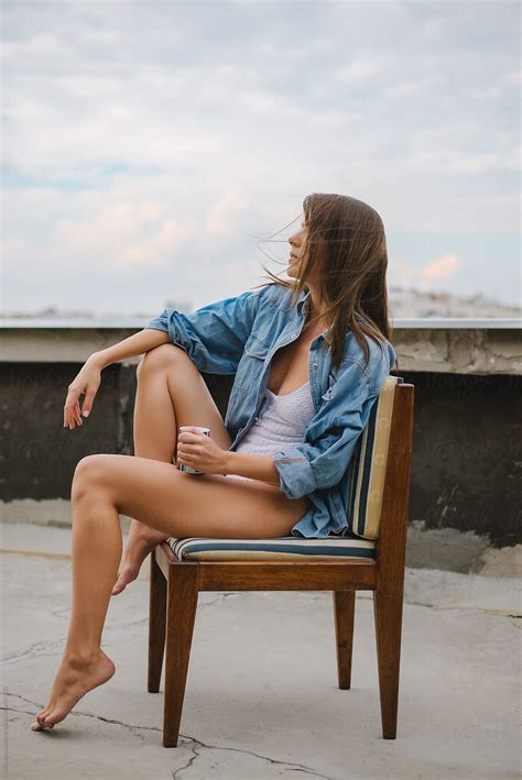 Beautiful Model Sitting On The Chair By Aleksandra Jankovic Woman Daydreaming Stocksy United