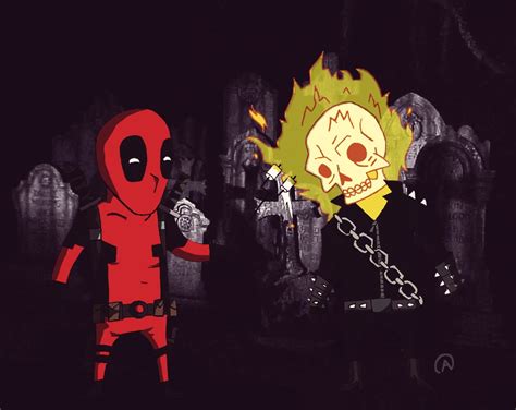 Deadpool And Ghost Rider By Tonysaurio On Deviantart