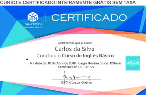 Curso De Inglês Grátis Online Com Certificado Em Vídeo Gyn Cursos